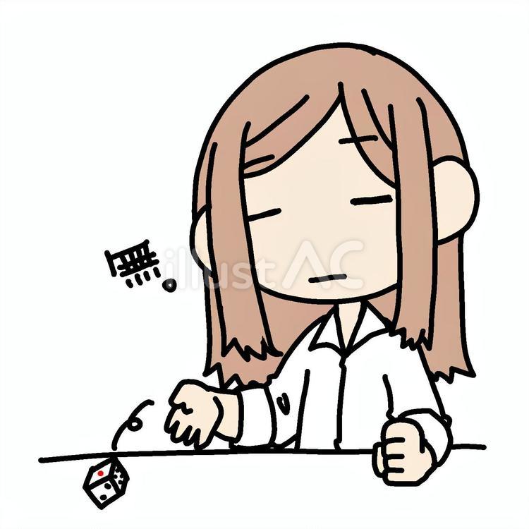 サイコロを無心で振る女性 女性,サイコロ,無心のイラスト素材