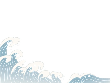 波の和風イラスト 波,海,和風,和,日本,お正月,年賀状,挿絵,背景,フレームのイラスト素材