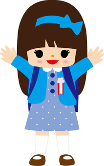 入学式女の子 入学式女の子 小学生,女の子,かわいいのイラスト素材