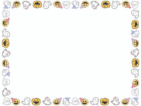 ハロウィンおばけフレーム小白0144