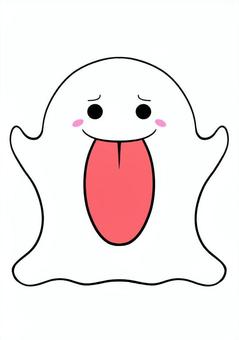 お化け お化け,幽霊,ホラー,ハロウィン,可愛い,舌,アイコン,白のイラスト素材