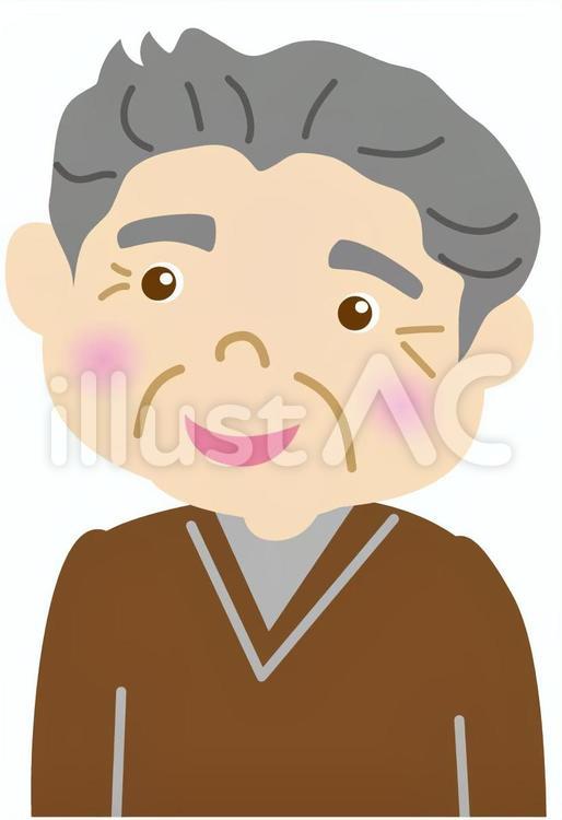 おじいさん　微笑む おじいさん,お爺さん,お祖父さんのイラスト素材