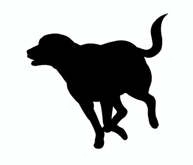 走る犬のシルエット - 4 犬,大型犬,洋犬,ラブラドールレトリバー,走る,走っている,はしゃぐ,動物,ペット,ドッグランのイラスト素材