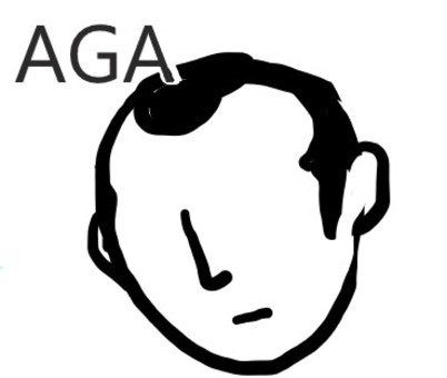 AGA aga,脱毛症,はげ,手書き,シンプルのイラスト素材