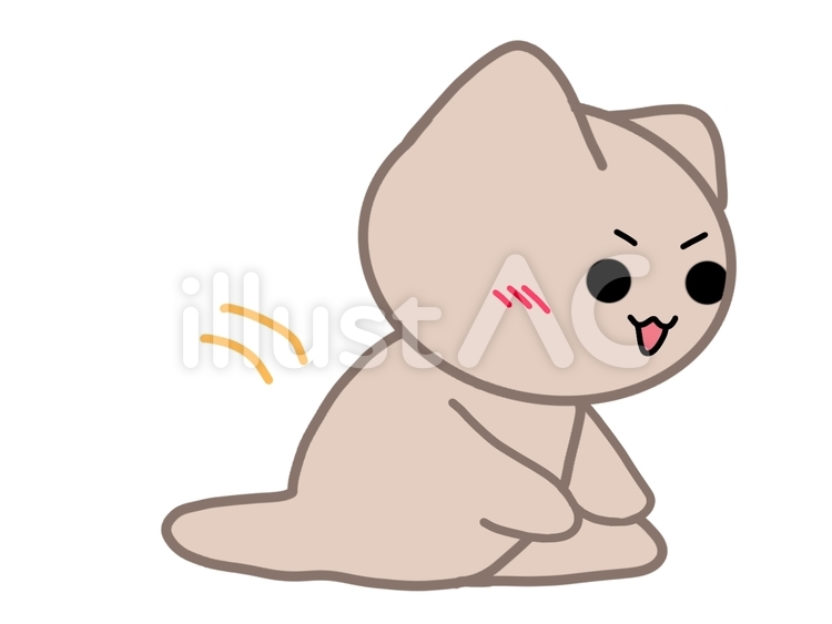 開脚運動をするネコ(右) ネコ,動物,可愛いのイラスト素材