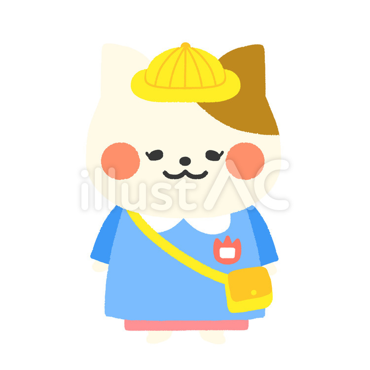幼稚園児猫さん2 幼稚園,猫,かわいいのイラスト素材