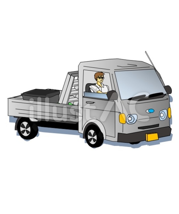 軽トラでお仕事 軽トラ,お仕事,仕事のイラスト素材