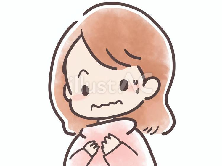 緊張する女性イラスト - No: 26041878｜無料イラスト・フリー素材なら「イラストAC」