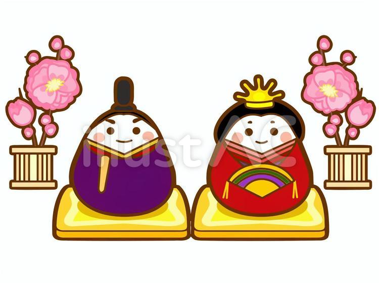 ひな人形（座りびな） ひな祭り,ひな人形,おひなさまのイラスト素材