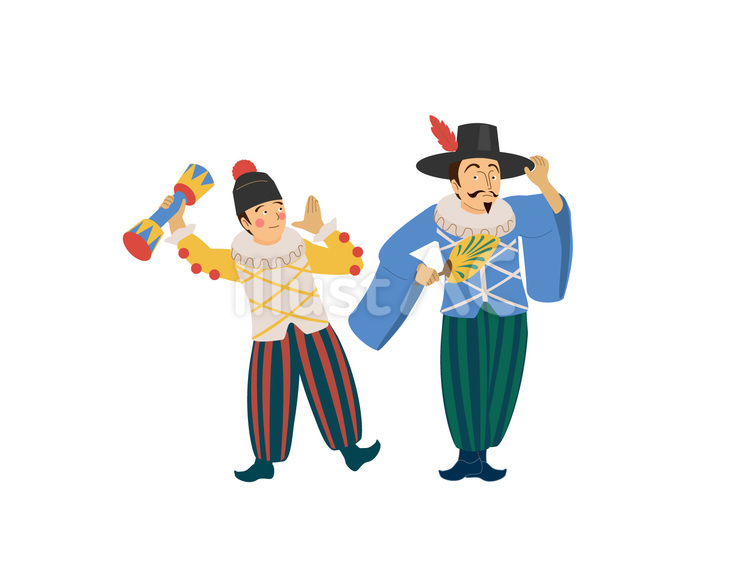 長崎くんち　阿蘭陀万歳 長崎県,くんち,お祭りのイラスト素材