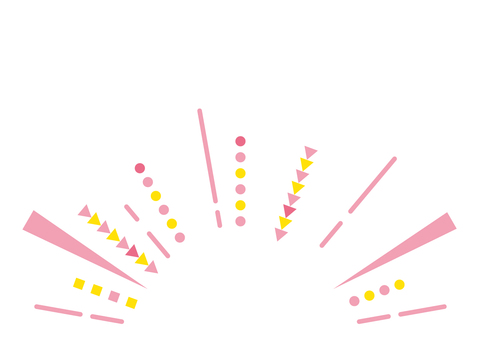 ピンク色の可愛い図形のサンバースト 集中線,効果線,ライン,円,三角形,ポップ,背景,透過のイラスト素材