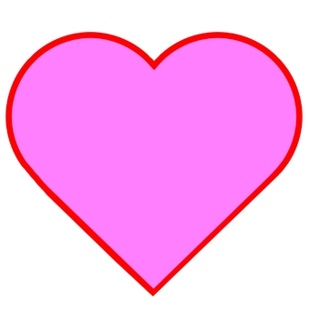 ピンクのハートで想いを伝えよう！赤枠あり ハート,love,メッセージ,気持ち,想い,バレンタイン,カード,マーク,ワンポイント,アクセントのイラスト素材