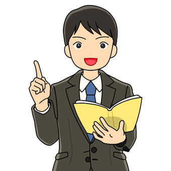 説明する男性教諭・講師1_カラー 学校,小学校,中学校,高校,先生,教師,講師,教諭,解説,説明のイラスト素材