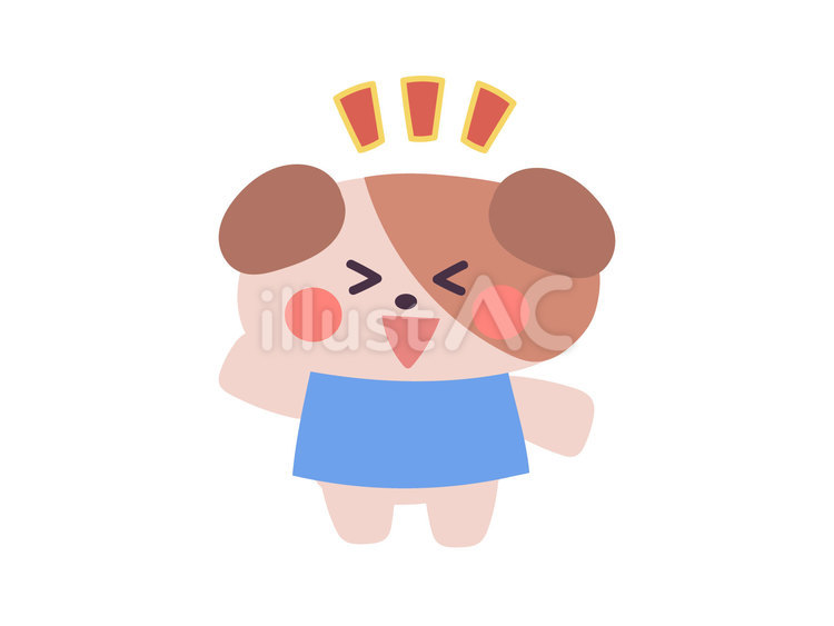 笑うイヌさん 犬,笑う,楽しいのイラスト素材