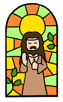 キリストのステンドグラス クリスマス,ステンドグラス,キリスト教,生誕祭,信仰,宗教,温かいのイラスト素材