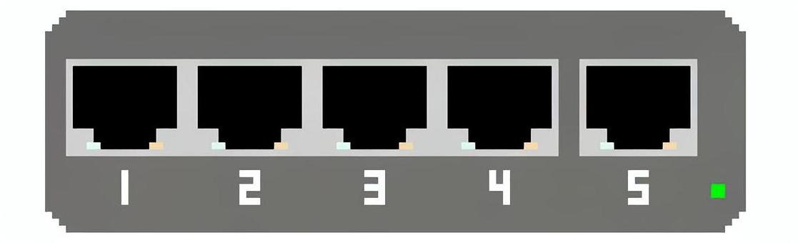 スイッチング　5ポート ハブ,スイッチングハブ,５ポート,パソコン,lan,hub,周辺機器,ドット絵,ドット,ビジネスのイラスト素材