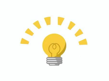 閃きをイメージする電球のアイコン 閃く,閃き,電球,思いつく,ライト,アイデア,発想,着目,明るい,思考のイラスト素材