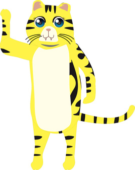 虎キャラ 虎,立ち上がる,かわいい,目,猛獣,尻尾,虎柄,模様,キャラのイラスト素材