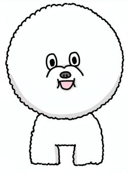 ビションフリーゼ 犬,動物,ペット,かわいい,デフォルメ,わんこ,キャラクター,毛色,手描き,ビションフリーゼのイラスト素材