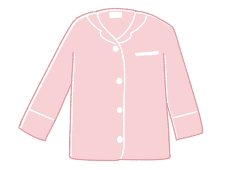 春秋パジャマ上のみ　ピンク パジャマ,寝巻き,夜間着,部屋着,服装,洋服,衣類,ルームウェア,トップス,長袖のイラスト素材