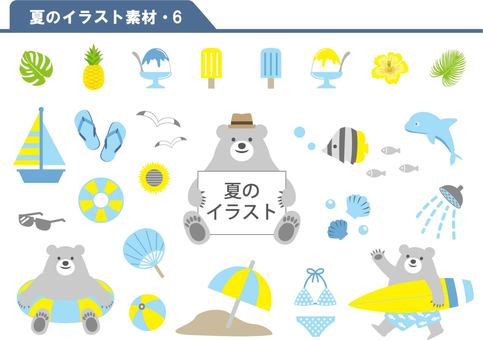 Summer illustration material 6, , JPG, PNG and AI