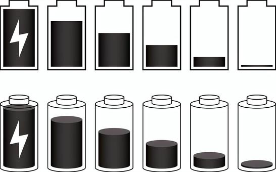 電池セットb 電池,残量,バッテリー,マーク,アイコン,ピクト,満タン,残数,携帯電話,携帯のイラスト素材