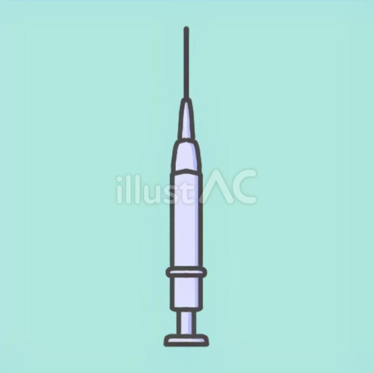 注射器　シンプル 注射器,針,医療器具のイラスト素材