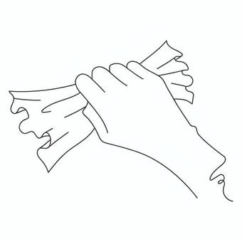 紙を握る 手,指,紙,持つ,片手,手元,動作,作業,しわ,素材感のイラスト素材