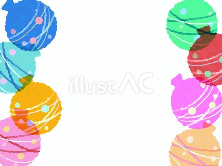 水彩風ヨーヨーのフレーム ヨーヨー,水風船,祭りのイラスト素材