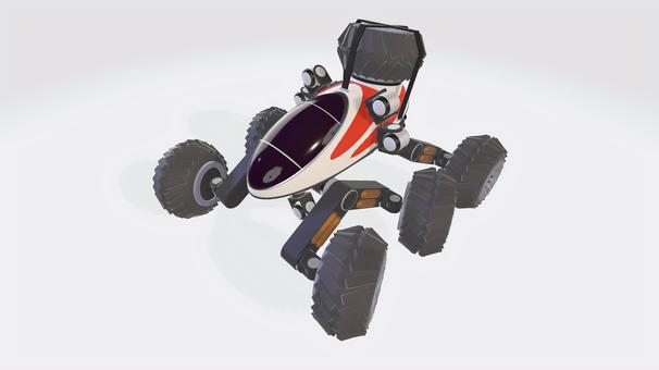 6ホイールオフロードラリーマシン③ オフロード,タイヤ,悪路,コックピット,ライト,ev,走行,ホイール,予備タイヤ,モーターのイラスト素材