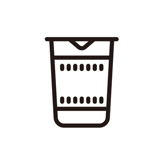 カップラーメンのアイコン カップ麺,ラーメン,カップ,乾麺,防災,非常食,麺類,アイコン,単品,モノクロのイラスト素材
