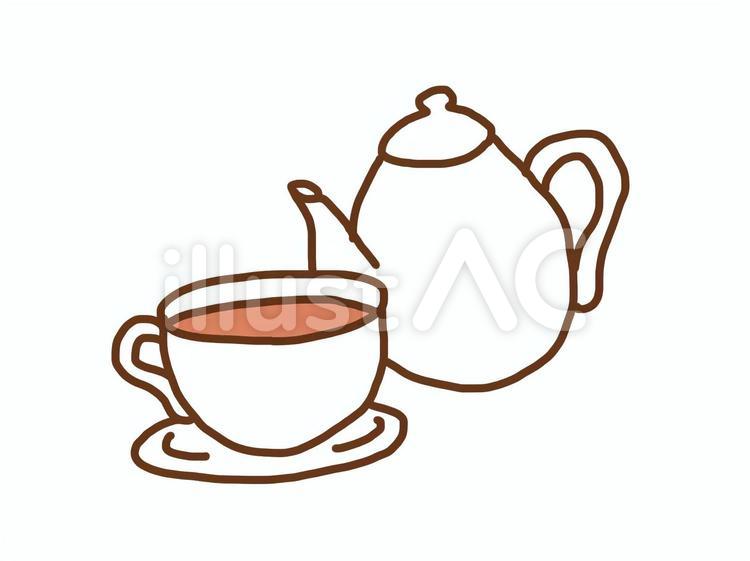紅茶 紅茶,カップ,ポットのイラスト素材