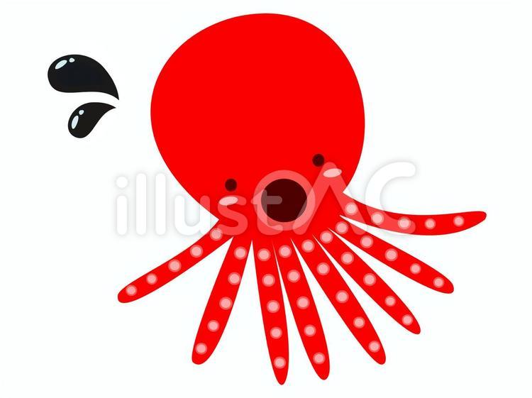 海の動物(タコ) タコ,たこ,海のイラスト素材