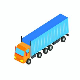 乗り物 086 トラック,コンテナ,大型トラック,車,車両,貨物,輸送,配送,運搬,青いのイラスト素材