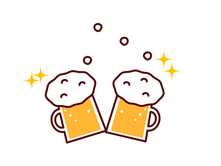ビール ビール,お酒,アルコール,飲み会,飲み物,酒,素材,乾杯のイラスト素材