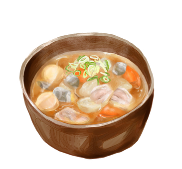 体温まる具だくさん豚汁 豚汁,汁物,料理,豚肉,にんじん,ごぼう,こんにゃく,和食,食べ物,イラストのイラスト素材