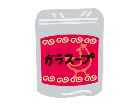 ガラスープ ガラスープ,鶏ガラ,パウチ,調味料,中華,鶏のイラスト素材