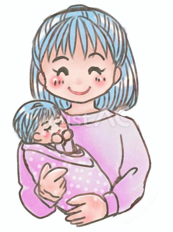 赤ちゃんを抱く母 人物,女性,母のイラスト素材