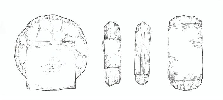 【手描き】海苔せんべいの線画イラスト 海苔,煎餅,米菓,日本,食べ物,複数,手描き,リアル,モノクロ,挿絵のイラスト素材