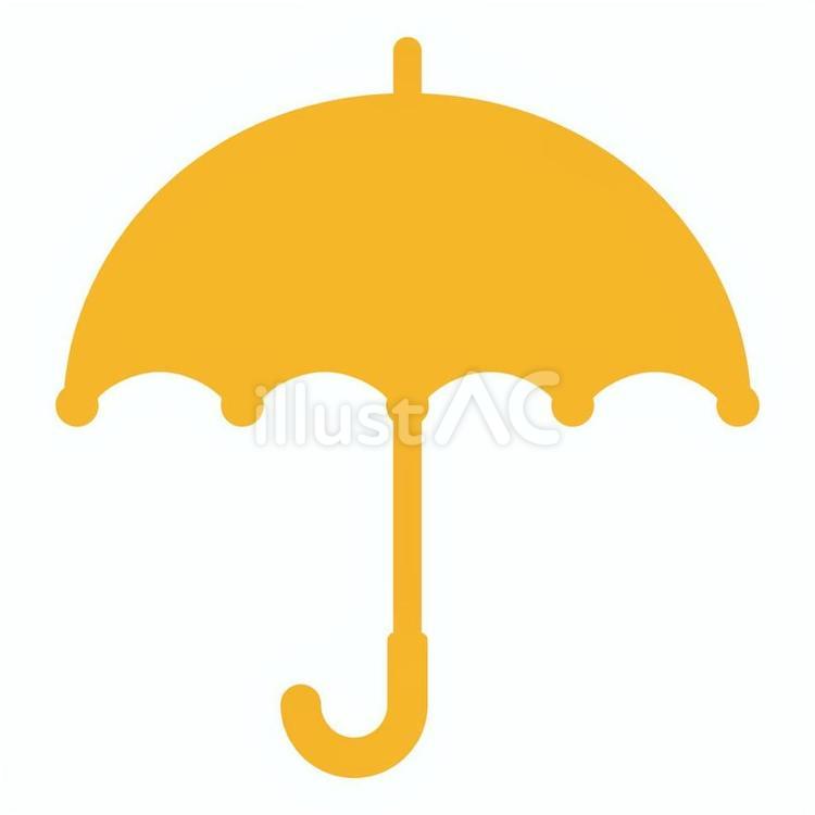 傘1(黄色1色) 傘,雨,黄色のイラスト素材