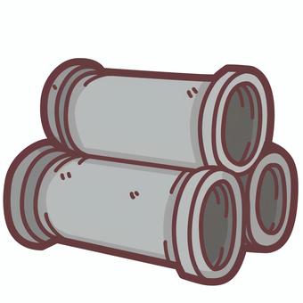 土管のかわいいデフォルメイラスト 土管,建設現場,工事,埋設,土木,インフラ,トンネル,穴,遊び場,空き地のイラスト素材