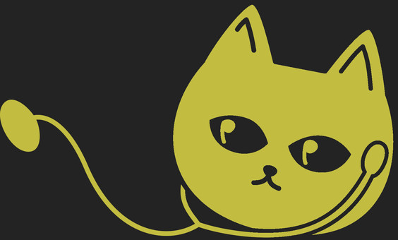化け猫診療所 ネコ,化け猫,診療所,ホラー,シルエット,怪談,黒背景,黄色,妖怪,医者のイラスト素材