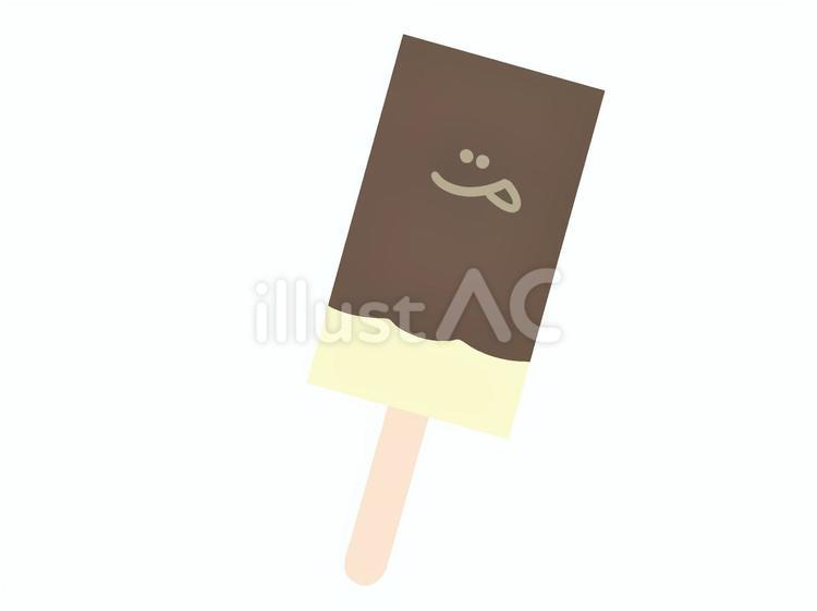 笑顔　主線なし　チョコミルクアイス チョコ,ミルク,笑顔のイラスト素材