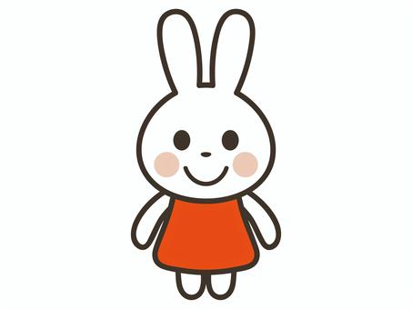 笑顔のかわいいうさぎキャラクター うさぎ,動物,キャラクター,笑顔,かわいい,子ども,シンプル,全身,幼児,優しいのイラスト素材