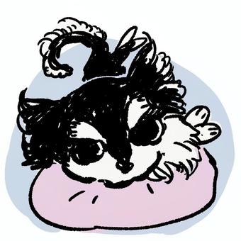 ふて寝チワワ ふて寝,寝る,ごろん,ゆっくり,のんびり,チワワ,犬,かわいい,ゆるい,手書きのイラスト素材