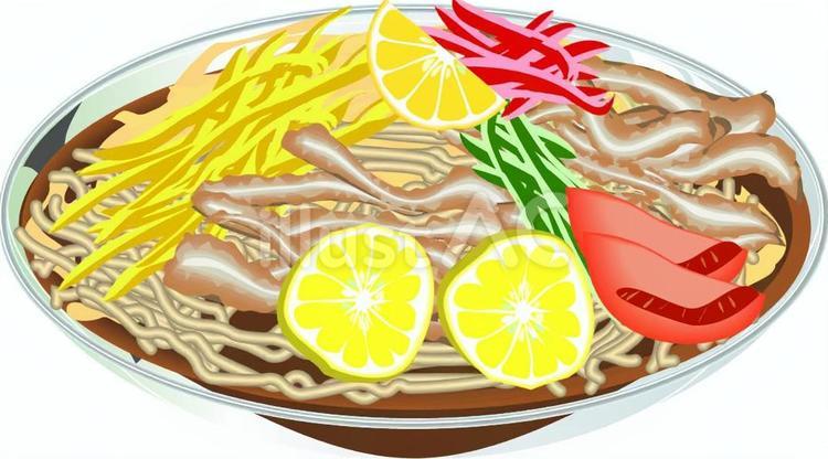 冷やし中華 冷やし中華,中華,豚肉のイラスト素材