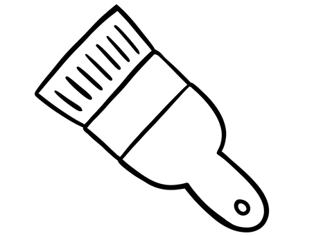ハケ 線画 ハケ 線画 ハケ,塗る,ペンキ,刷毛,塗装,作業,リフォーム,リノベーション,diy,大工のイラスト素材