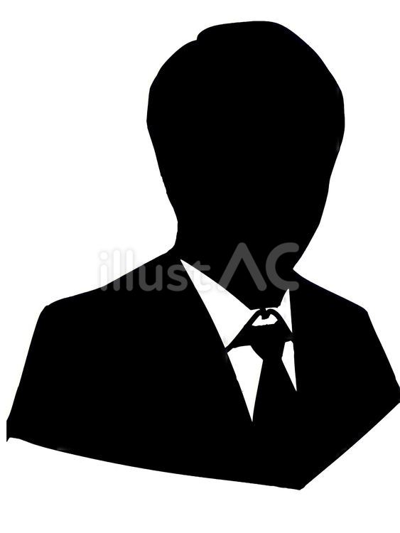 スーツを着た男性　顔　シルエット シルエット,人物,男性のイラスト素材