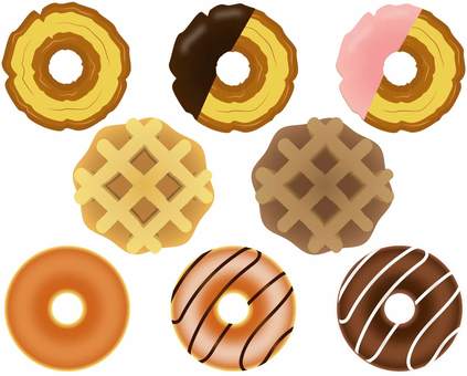 Illustration, donut, donuts, waffle, 