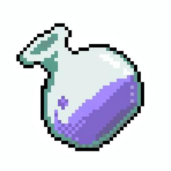 紫色ポーション瓶のドット絵 ゲーム,ドット絵,アイテム,アイコン,ピクセルアート,薬,ポーションのイラスト素材
